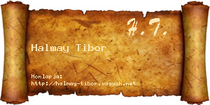 Halmay Tibor névjegykártya